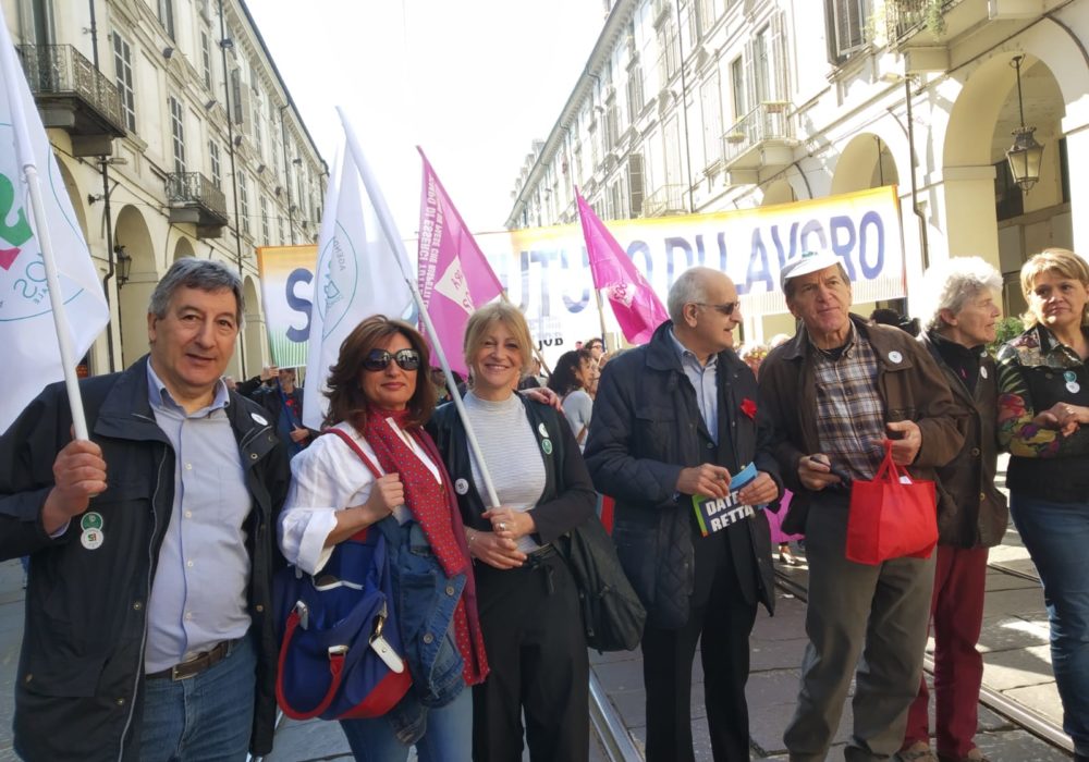Giuliano Faccani, Grazia Baroni, Elena Apollonio, Antonella Accardi Benedettini demos democrazia solidale piemonte primo maggio